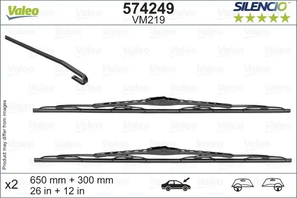 Lama stergator fata (2buc) Silencio 650 280mm potrivit NISSAN NOTE 08.12-