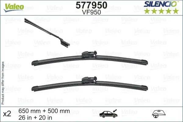 Lama stergator fata (2buc) Silencio 650 500mm potrivit BMW X3 (G01), X3 (G01, F97, G08), X4 (G02, F98); JAGUAR E-PACE 08.17-