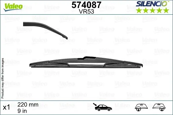 Lama stergator spate (1buc) Silencio 220mm potrivit DACIA JOGGER; MITSUBISHI COLT VII; RENAULT CLIO V 06.19-