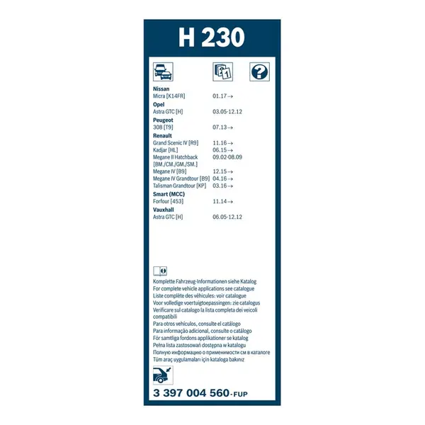 Lamela stergator BOSCH 3 397 004 560