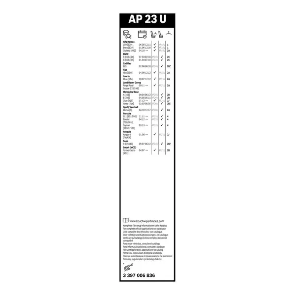 Lamela stergator BOSCH 3 397 006 836