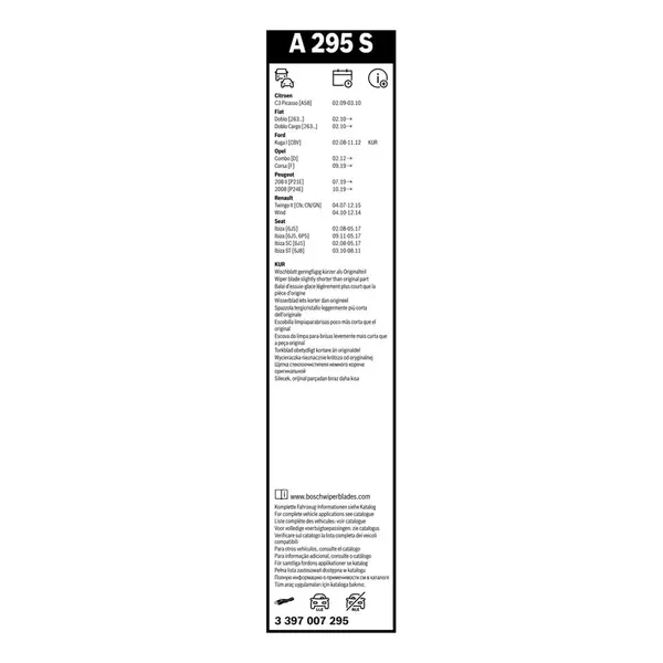 Lamela stergator BOSCH 3 397 007 295