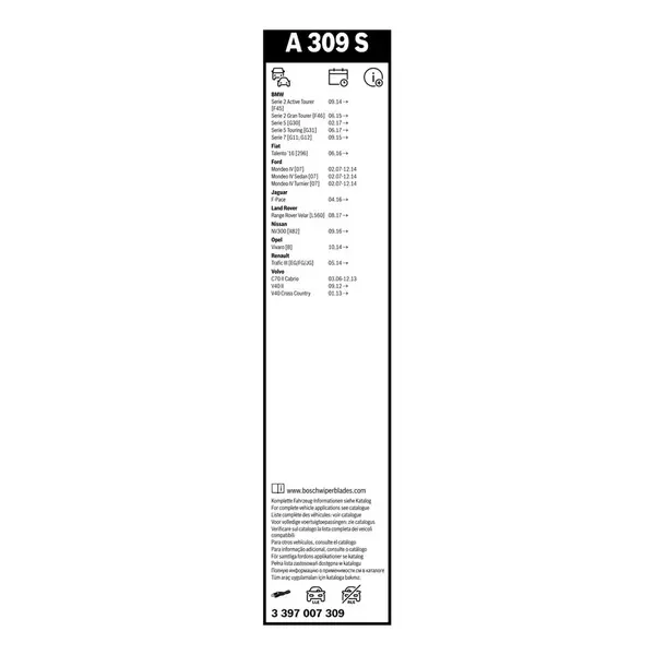 Lamela stergator BOSCH 3 397 007 309