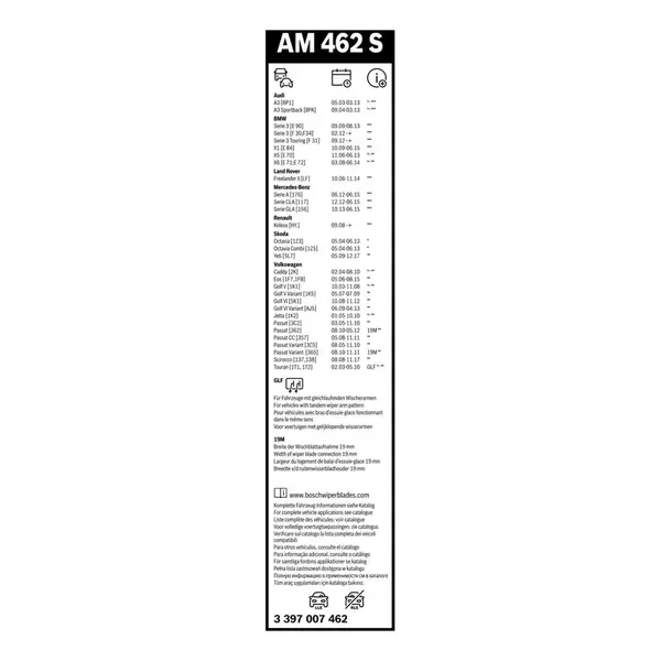 Lamela stergator BOSCH 3 397 007 462