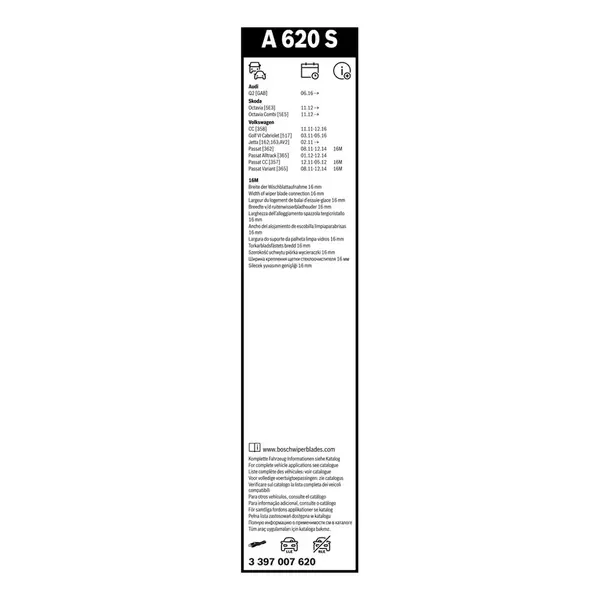 Lamela stergator BOSCH 3 397 007 620