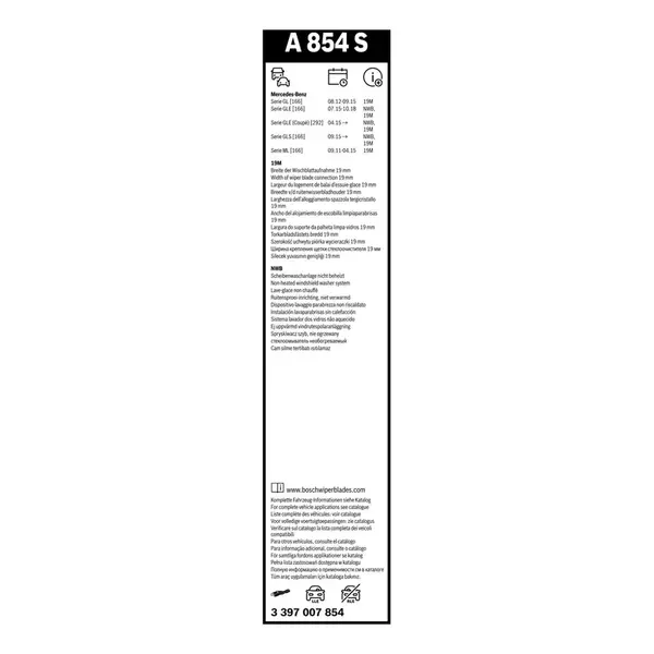 Lamela stergator BOSCH 3 397 007 854