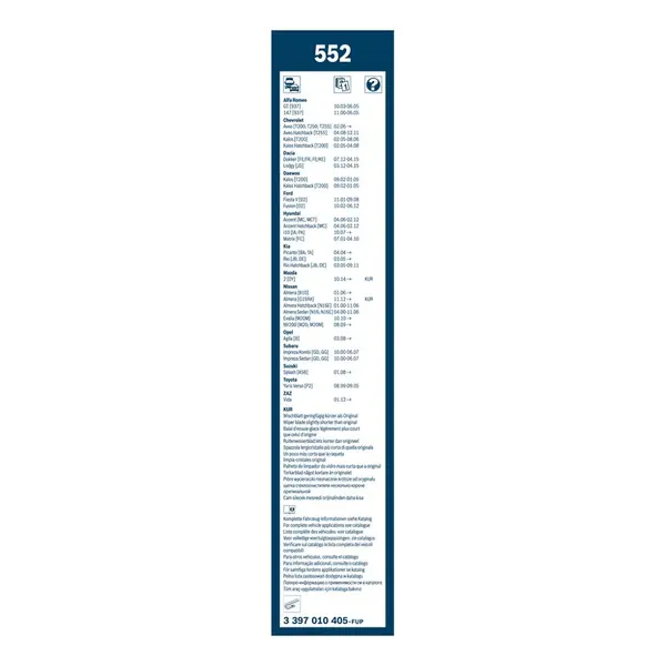 Lamela stergator BOSCH 3 397 010 405
