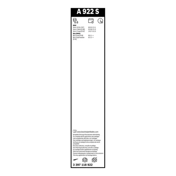 Lamela stergator BOSCH 3 397 118 922