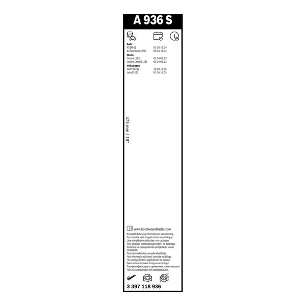 Lamela stergator BOSCH 3 397 118 936
