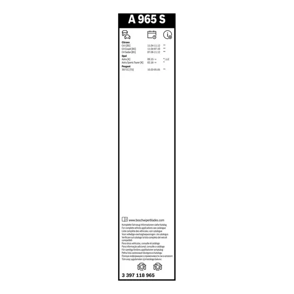 Lamela stergator BOSCH 3 397 118 965