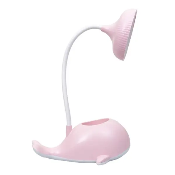 Lampa de Birou Copii, Model Delfin, Putere 3W, 3 Tipuri de Lumina, Roz