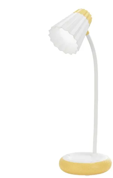 lampa de birou led home h-612, acumulator 1200mah, control touch, 3 moduri, incarcare usb, 3w - galben