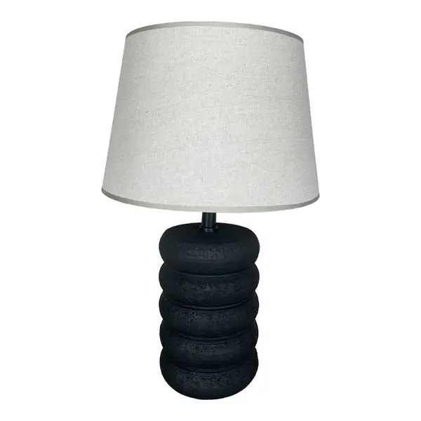 Lampă de masă cu design Graike, Ceramică, Negru-Bej, 26x37 cm