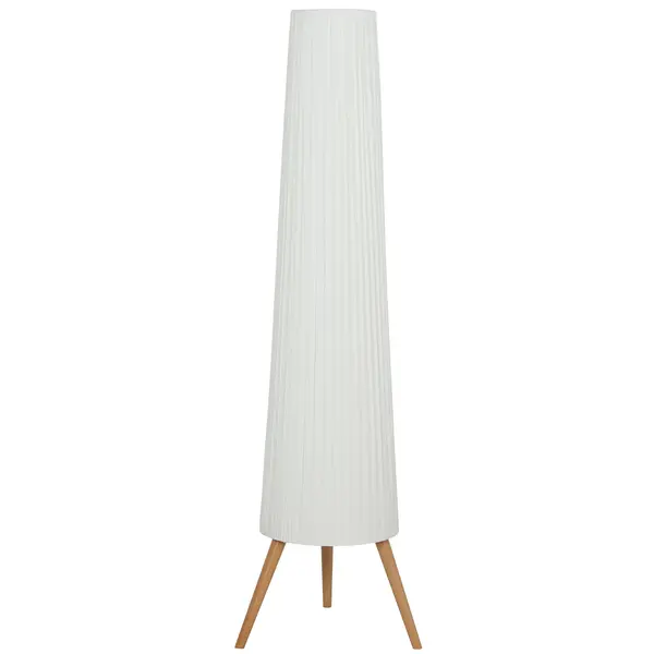 Lampă de podea HOMCOM cu trepied, întrerupător de picior și luminozitate reglabilă, 46x46x153 cm, albă | Aosom Romania