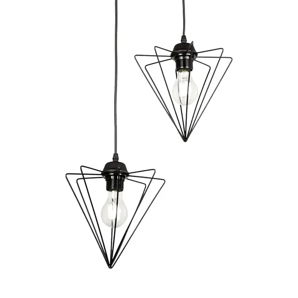 Lampa de tavan cu doua becuri Tebour, metal, Negru, 30x30x70 cm