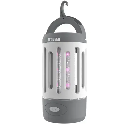 Lampa electrica anti-insecte Noveen IKN851, UV, LED, portabil (1200 mAh), lanterna, 4 W, 800 V, IP44 (Alb/Gri)