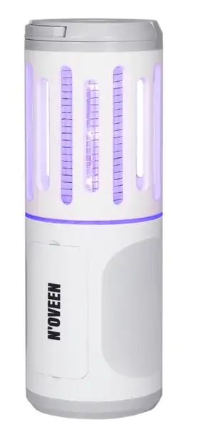Lampa electrica anti-insecte Noveen IKN853 White Grey, LED UV, 6W, 1000 V, portabil (3 x AA), lanterna, IP44 (Alb/Gri)