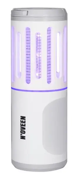 Lampa electrica anti-insecte Noveen IKN854 White Grey, LED UV, 6W, 1000 V, portabil (1800 mAh), lanterna, IP44 (Alb)
