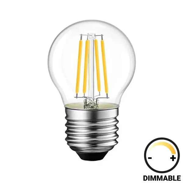 Lampa LED G45 Bec dimmabil, Transparent, 5x5x15 cm