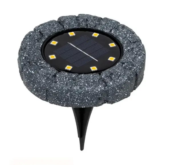 Lampa Led solara pentru gazon, Design Piatra Sparta, 11 cm