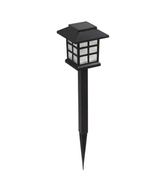 Lampa LED solara, Plastic , Negru, 38 cm