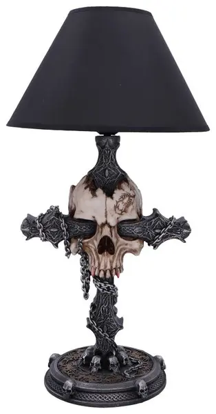 Lampă Nemesis Now Adult: Gothic - Cranium Crucis, 37 cm