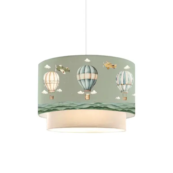 Lampa pentru copii Balon, Pako World, Verde-Crem, 30x30x20 cm