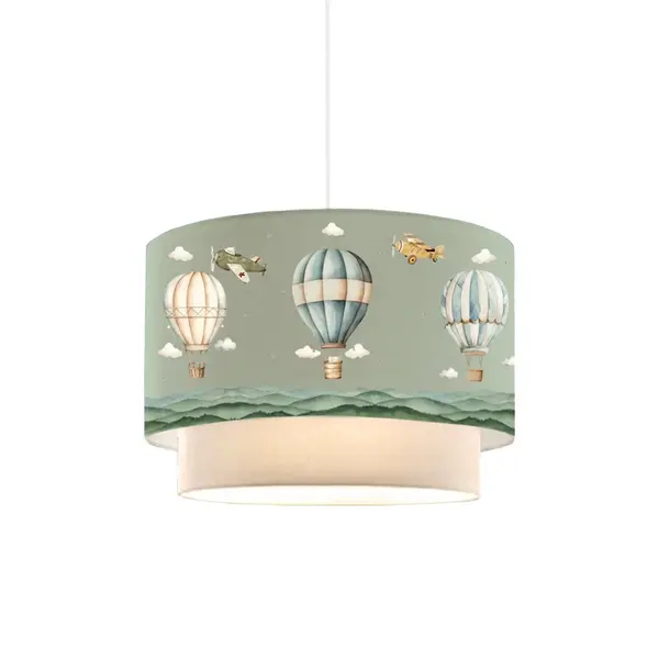 Lampa pentru copii Balon, Pako World, Verde-Crem, 30x30x20 cm
