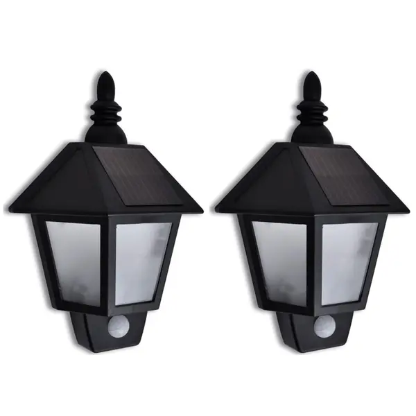 Lampa solara de perete cu senzor de miscare, 2 buc.