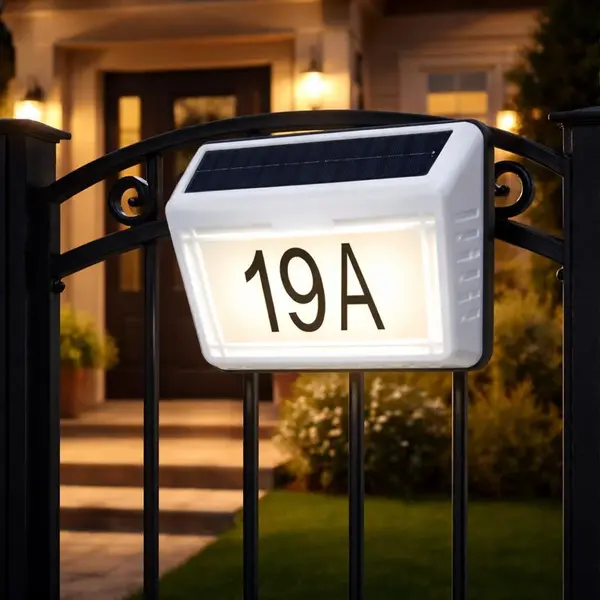 Lampa solara LED cu numar casa iluminat exterior