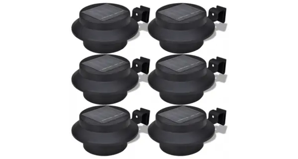 Lampa solara pentru exterior 6 pcs Lumina pentru gard Neagra