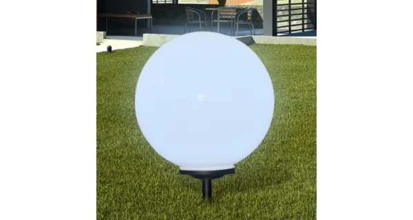 Lampa solara pentru gradina Sferica Lumina LED 50 cm cu Suport ascutit