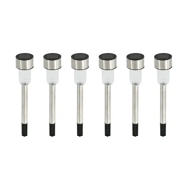 Lampa solara stick inox, H 36 cm, set 10 bucati