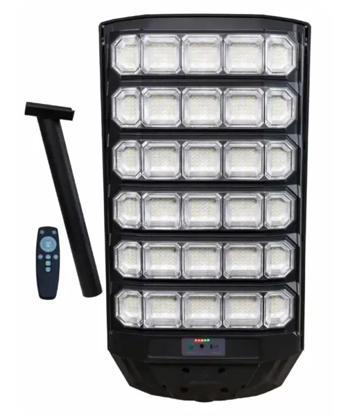 Lampa Solara Stradala putere 1600W senzor miscare PIR si lumina telecomanda inclusa suport montaj Stalp Inclus IP66
