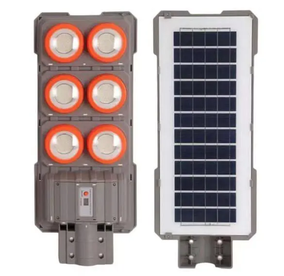 Lampa solara stradala putere 400W senzor miscare 6 casete portocalie