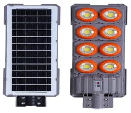 Lampa solara stradala putere 600W senzor miscare 8 casete portocalie