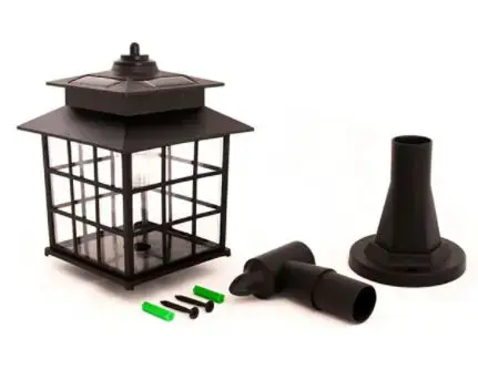 Lampa solara tip felinar FLINK FK-LS-FLN, 1.5 lumeni, 1 Led, Lumina rece, IP44 (Negru)