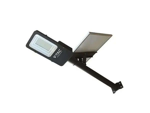 Lampa stradala solara hibrida LED V-TAC, 50W, 4000 Lm, 6500K, baterie 50.000mAh, aluminiu, IP65, SKU-23579