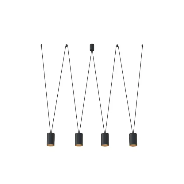 Lampă suspendată TONE 4L - Negru/Gold