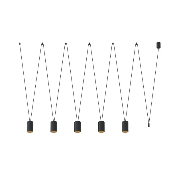 Lampă suspendată TONE 5L - Negru/Gold