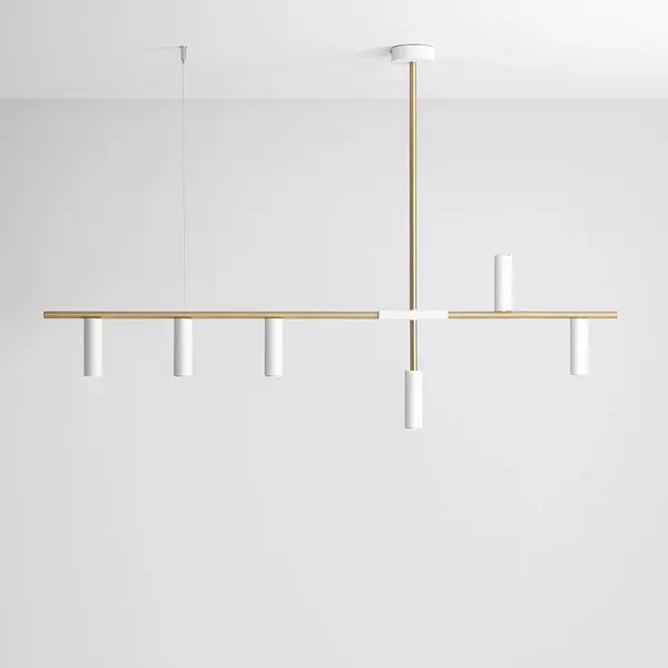 Lampa suspendata VERAN 6 BRASS - Alb