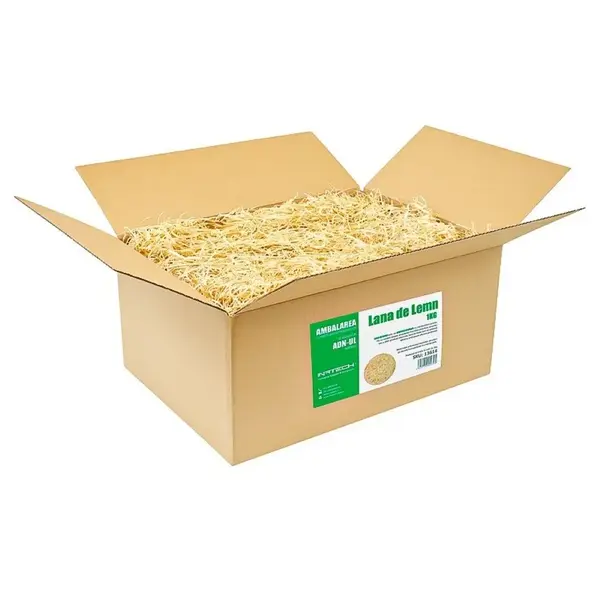 Lână de lemn cutie 1 kg pentru ambalare și protecție produse Lână de lemn cutie 1 kg pentru ambalare și protecție produse
