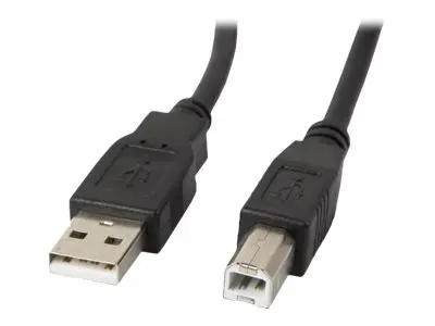 Lanberg CA USBA 11CC 0010 BK - Cablu USB 2.0 AM BM, 1 m, cu ferita, conectori aurii