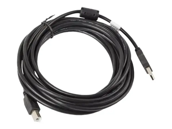 Lanberg CA USBA 11CC 0050 BK - Cablu USB 2.0 AM BM, 5 m, cu ferita, conectori aurii