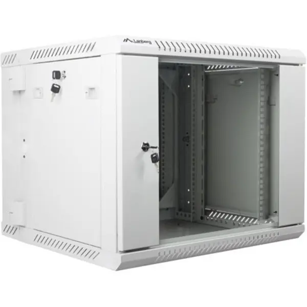 LANBERG Cabinet metalic Lanberg WF02-6609-10S 9U, Wall mount, 600 x 600, Temper glass door, Gri