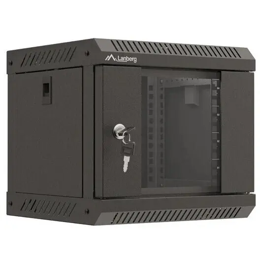 LANBERG Cabinet metalic Lanberg WF11-3306-10S 6U, Wall mount, 300 mm, Glass door, Gri