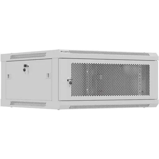 LANBERG Cabinet rack Lanberg de perete, 19'' 4U 600X600, cu usa perforata, Gri (pachet plat)