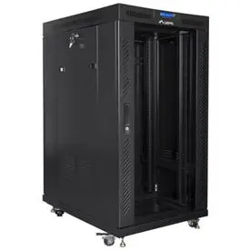 LANBERG Cabinet Rack Lanberg FF01-8022-12BL, Free-standing, 19 inch, 22U, dimensiune operationala 800 x 1000 mm, usa sticla securizata, Negru