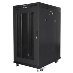 LANBERG Cabinet Rack Lanberg FF01-8022-23BL, Free-standing, 19 inch, 22U, dimensiune operationala 800 x 1000 mm, usa perforata, Negru