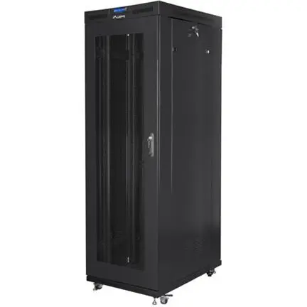 LANBERG Cabinet Rack Lanberg FF01-8227-23BL, Free-standing, 19 inch, 27U, dimensiune operationala 800x1200 mm, usa perforata, Negru